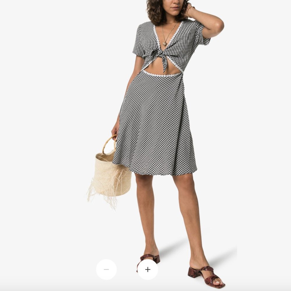 Solid & Striped Gingham Cut-Out Sundress